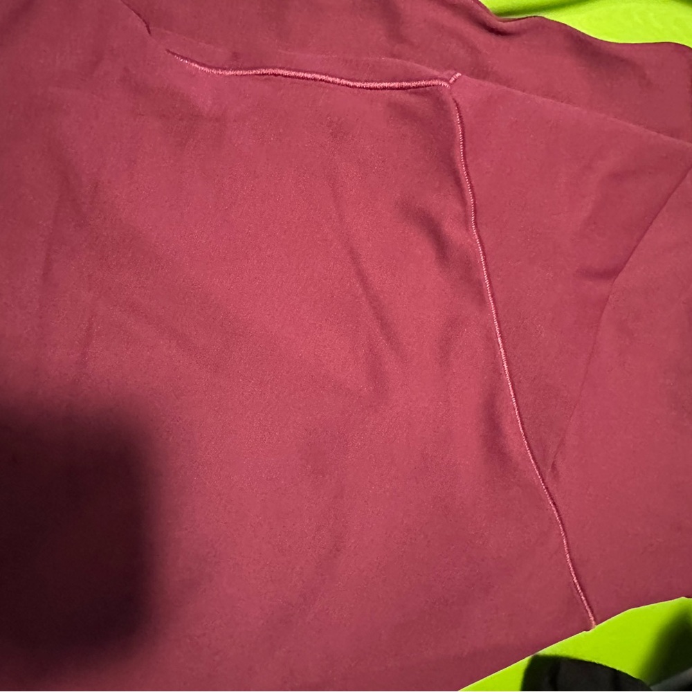 Maroon Crossover Flare Leggings